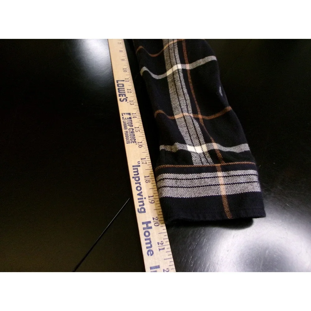The North Face‎ Mens XL Lined Flannel Shirt Black Plaid Long Sleeve Button Down
